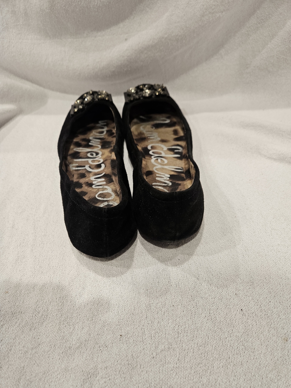 Sam Edelman Black Embellished Suede Ballet Flats - Picture 4 of 11